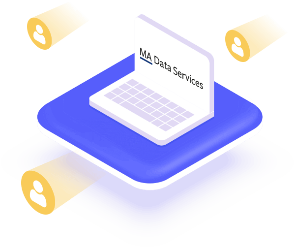 Reliable manufacturing data — a laptop with MA Data Services logo